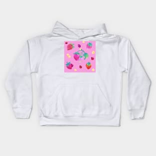 Strawberries and ladybugs Kids Hoodie